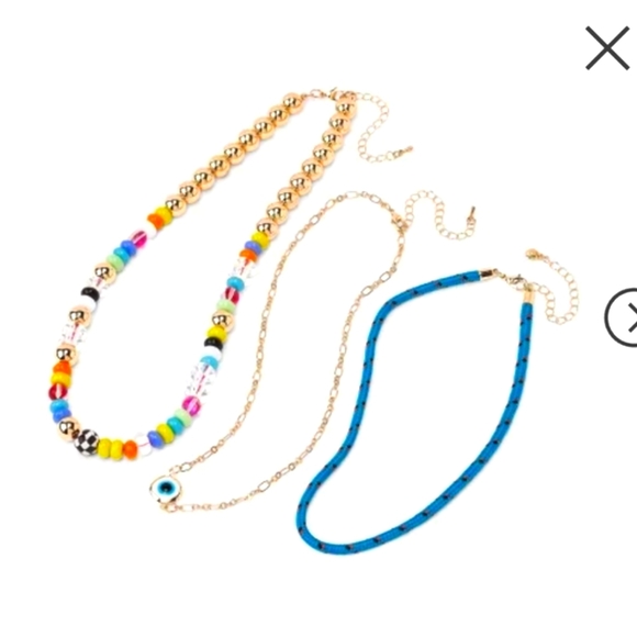 NWT Wild Fable Evil Eye layering necklaces set of 3 - Picture 3 of 8